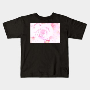 Blushing Pink Rose Abstract Kids T-Shirt